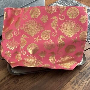 Gold Shell & Seahorse Pink Tote